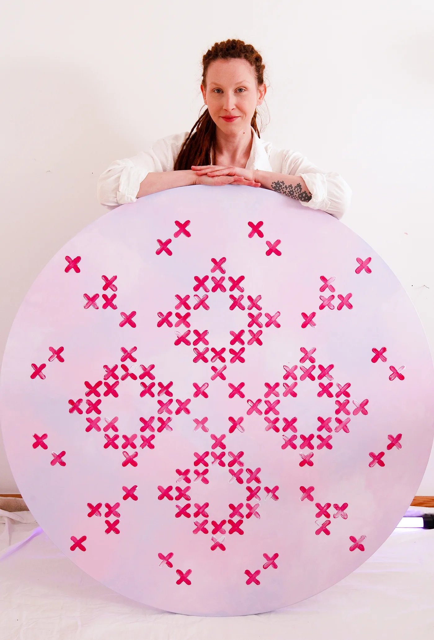 Alicja Suska with a piece from her current collection